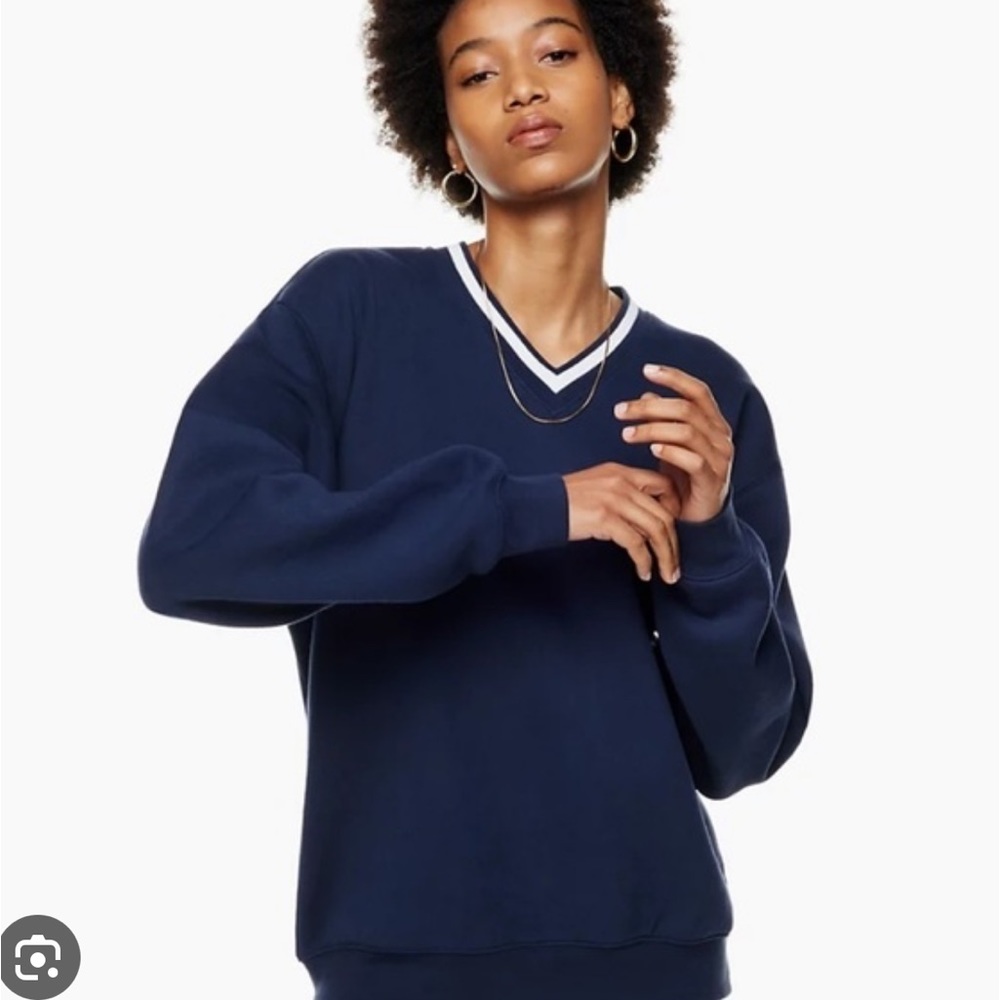 Tna COZY FLEECE BOYFRIEND V-NECK SWEATSHIRT